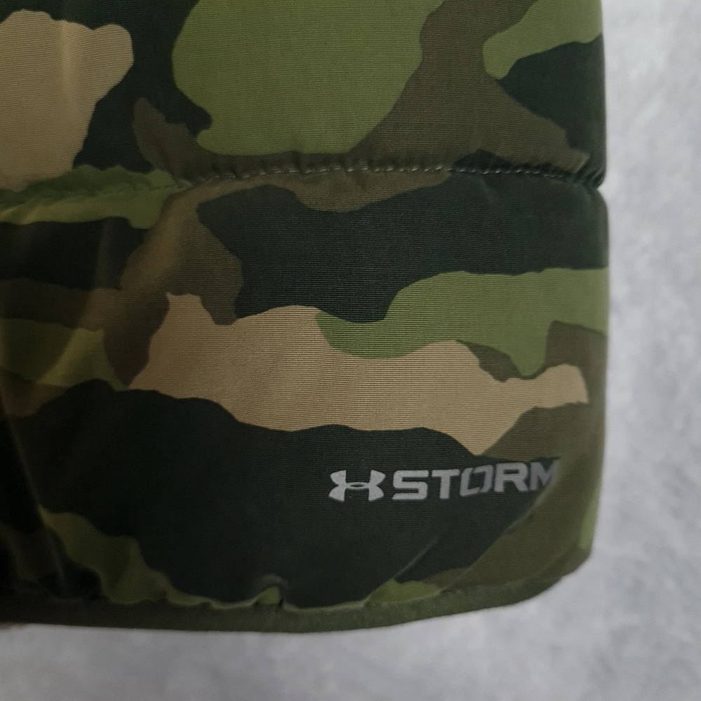 Under Armour Vest Boys XL 18-20 Green Camo Fleece Lined Puffer ColdGear Storm - Picture 13 of 16
